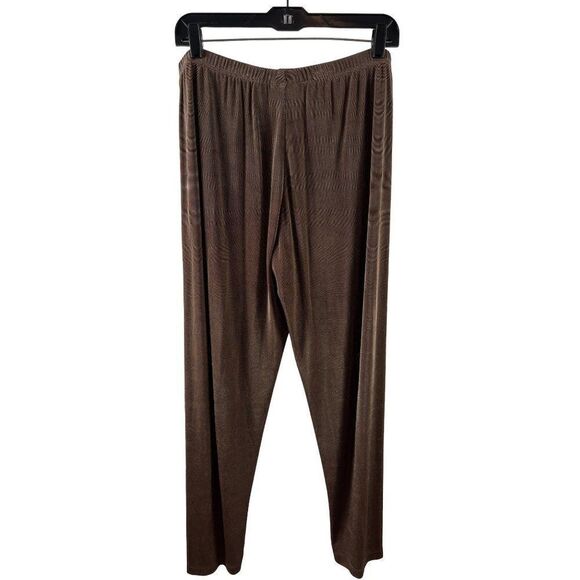 Chico’s Design Slinky Pull-On Wrinkle Free Pants Brown Large Size 2 Stretchy - Picture 2 of 4